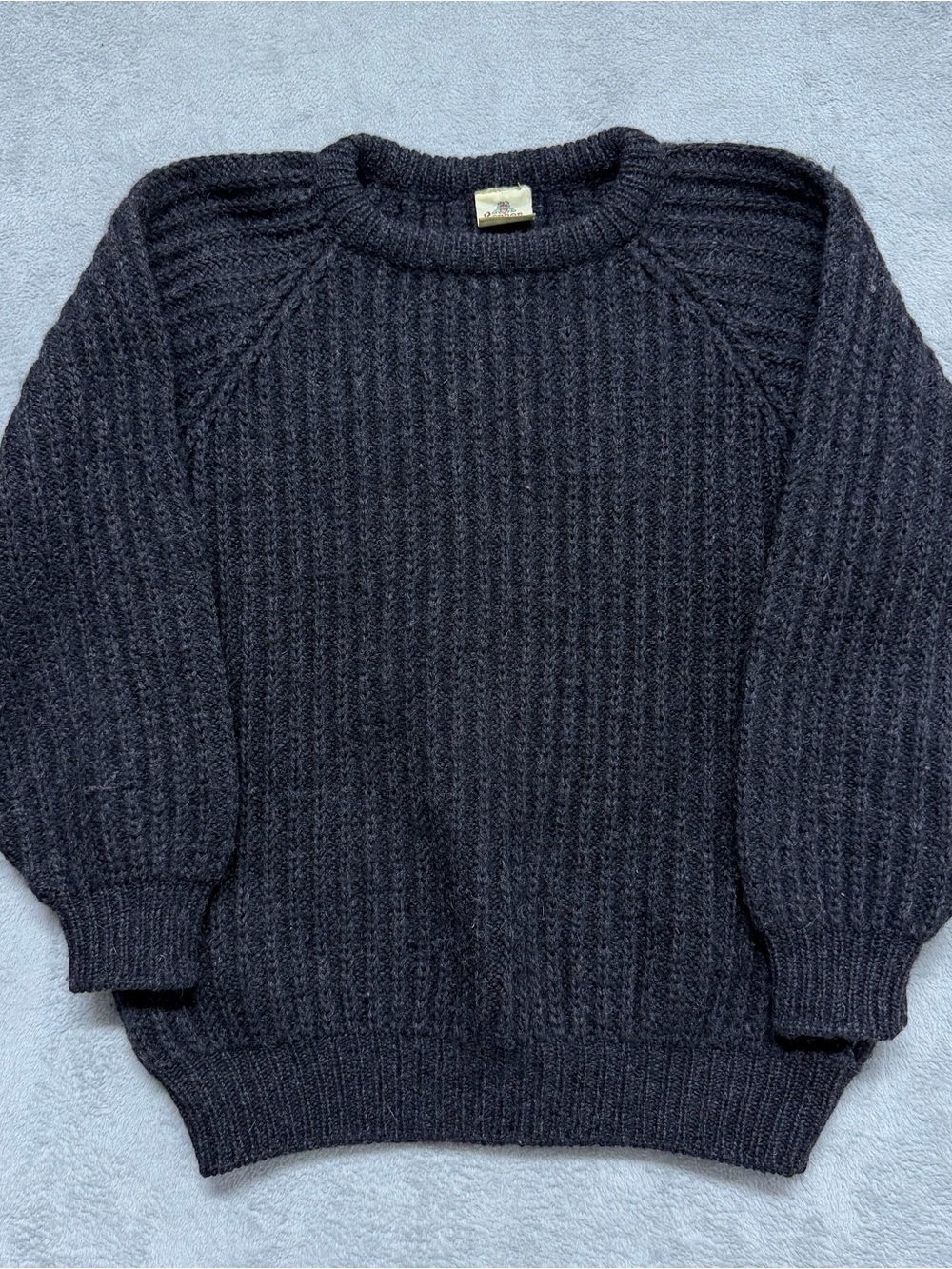 Vintage Bonner of Ireland Chunky Hand Loomed Wool Blend Sweater Gray L/XL